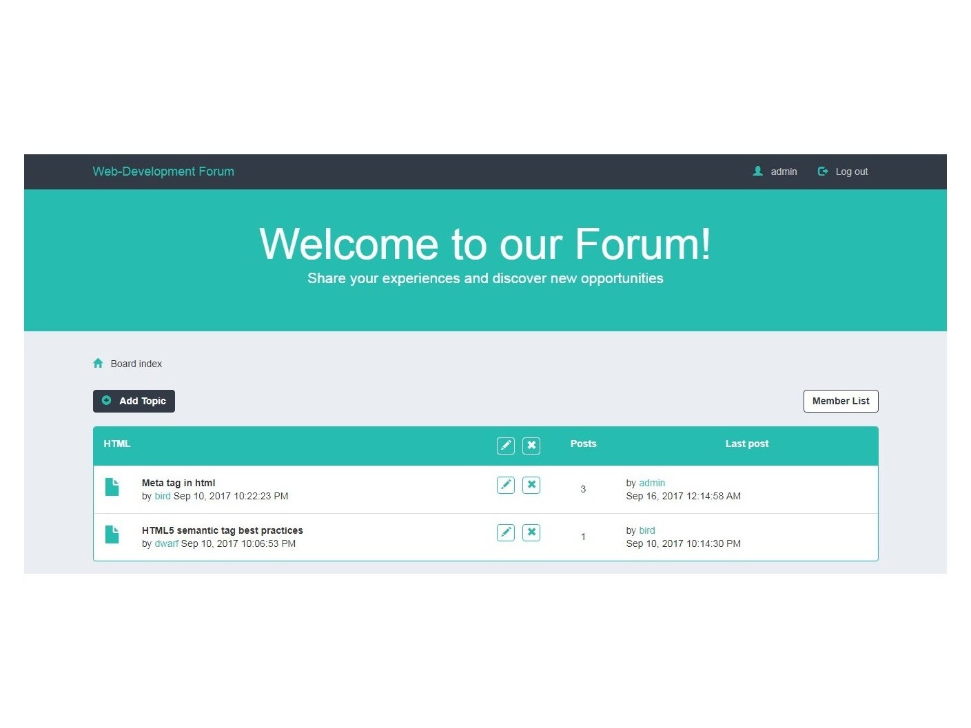 Web Development Forum preview